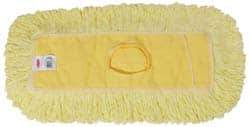 Rubbermaid - 18" Long x 5" Wide Yarn Blend Dust Mop Head - Envelope Connection, Yellow, Looped Head - Apex Tool & Supply