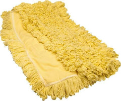 Rubbermaid - 60" Long x 5" Wide Yarn Blend Dust Mop Head - Envelope Connection, Yellow, Looped Head - Apex Tool & Supply