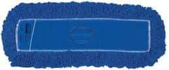 Rubbermaid - 48" Long x 5" Wide Synthetic Dust Mop Head - Slip-On/Slip-Through Backing, Blue, Twisted Loop Head - Apex Tool & Supply