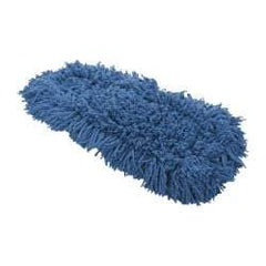 Rubbermaid - 18" Long x 5" Wide Synthetic Dust Mop Head - Slip-On/Slip-Through Backing, Blue, Twisted Loop Head - Apex Tool & Supply