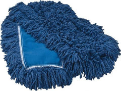Rubbermaid - 36" Long x 5" Wide Synthetic Dust Mop Head - Slip-On/Slip-Through Backing, Blue, Twisted Loop Head - Apex Tool & Supply