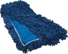 Rubbermaid - 60" Long x 5" Wide Synthetic Dust Mop Head - Slip-On/Slip-Through Backing, Blue, Twisted Loop Head - Apex Tool & Supply