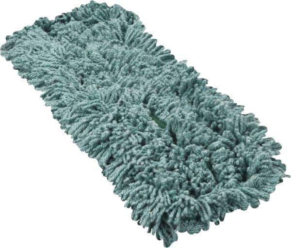 Rubbermaid - 24" Long x 5" Wide Yarn Blend Dust Mop Head - Slip-On/Slip-Through Backing, Green, Twisted Loop Head, Anti-Microbial - Apex Tool & Supply