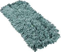 Rubbermaid - 24" Long x 5" Wide Yarn Blend Dust Mop Head - Slip-On/Slip-Through Backing, Green, Twisted Loop Head, Anti-Microbial - Apex Tool & Supply