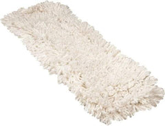 Rubbermaid - 24" Long x 5" Wide Cotton Yarn Dust Mop Head - Slip-On/Slip-Through Backing, White, Twisted Loop Head - Apex Tool & Supply