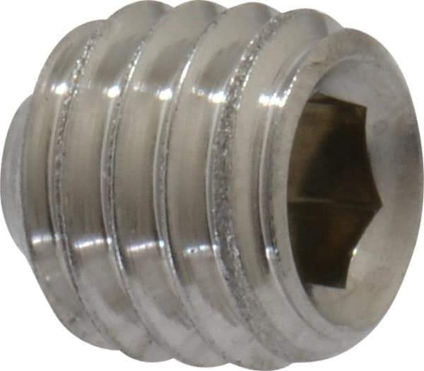 Value Collection - #10-32 UNF, 3/16" OAL, Cup Point Set Screw - Grade 18-8 Stainless Steel, 3/32" Key - Apex Tool & Supply