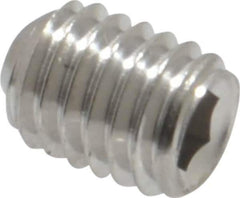 Value Collection - #10-32 UNF, 1/4" OAL, Cup Point Set Screw - Grade 18-8 Stainless Steel, 3/32" Key - Apex Tool & Supply