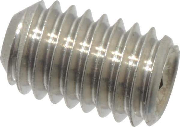 Value Collection - #10-32 UNF, 5/16" OAL, Cup Point Set Screw - Grade 18-8 Stainless Steel, 3/32" Key - Apex Tool & Supply