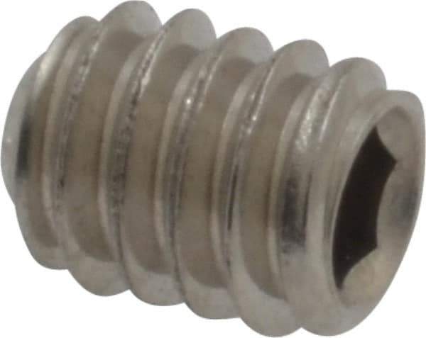 Value Collection - 1/4-20 UNC, 5/16" OAL, Cup Point Set Screw - Grade 18-8 Stainless Steel, 1/8" Key - Apex Tool & Supply
