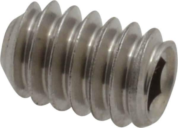 Value Collection - 1/4-20 UNC, 3/8" OAL, Cup Point Set Screw - Grade 18-8 Stainless Steel, 1/8" Key - Apex Tool & Supply