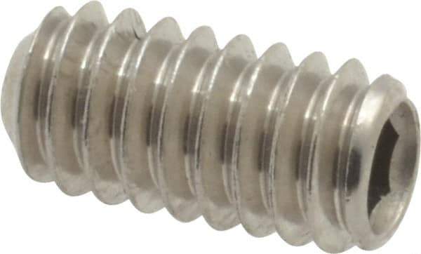 Value Collection - 1/4-20 UNC, 1/2" OAL, Cup Point Set Screw - Grade 18-8 Stainless Steel, 1/8" Key - Apex Tool & Supply