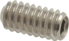 Value Collection - 1/4-20 UNC, 1/2" OAL, Cup Point Set Screw - Grade 18-8 Stainless Steel, 1/8" Key - Apex Tool & Supply
