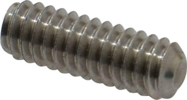 Value Collection - 1/4-20 UNC, 3/4" OAL, Cup Point Set Screw - Grade 18-8 Stainless Steel, 1/8" Key - Apex Tool & Supply