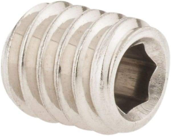 Value Collection - 5/16-18 UNC, 3/8" OAL, Cup Point Set Screw - Grade 18-8 Stainless Steel, 3/32" Key - Apex Tool & Supply