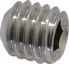 Value Collection - 3/8-16 UNC, 3/8" OAL, Cup Point Set Screw - Grade 18-8 Stainless Steel, 3/16" Key - Apex Tool & Supply