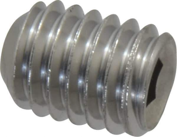 Value Collection - 3/8-16 UNC, 1/2" OAL, Cup Point Set Screw - Grade 18-8 Stainless Steel, 3/16" Key - Apex Tool & Supply