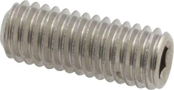 Value Collection - 3/8-16 UNC, 1" OAL, Cup Point Set Screw - Grade 18-8 Stainless Steel, 3/16" Key - Apex Tool & Supply