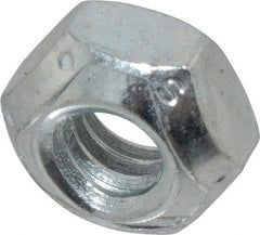 Value Collection - 1/4-20 UNC Grade C Hex Lock Nut with Distorted Thread - 7/16" Width Across Flats, 7/32" High, Cadmium Clear-Plated Finish - Apex Tool & Supply