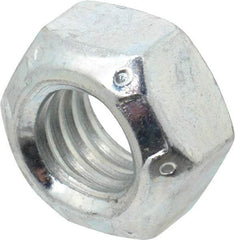Value Collection - 7/16-14 UNC Grade C Hex Lock Nut with Distorted Thread - 11/16" Width Across Flats, 3/8" High, Cadmium Clear-Plated Finish - Apex Tool & Supply