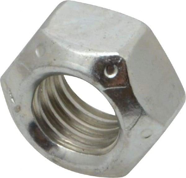 Value Collection - 9/16-12 UNC Grade C Hex Lock Nut with Distorted Thread - 7/8" Width Across Flats, 31/64" High, Cadmium Clear-Plated Finish - Apex Tool & Supply