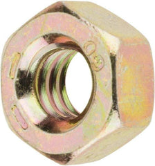 Value Collection - 1/4-20 UNC Steel Right Hand Hex Nut - 7/16" Across Flats, 7/32" High, Zinc Yellow Dichromate Finish - Apex Tool & Supply