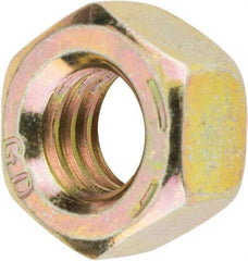 Value Collection - 5/16-18 UNC Steel Right Hand Hex Nut - 1/2" Across Flats, 17/64" High, Zinc Yellow Dichromate Finish - Apex Tool & Supply