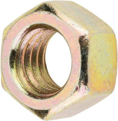 Value Collection - 3/8-16 UNC Steel Right Hand Hex Nut - 9/16" Across Flats, 21/64" High, Zinc Yellow Dichromate Finish - Apex Tool & Supply