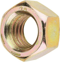 Value Collection - 1/2-13 UNC Steel Right Hand Hex Nut - 3/4" Across Flats, 7/16" High, Zinc Yellow Dichromate Finish - Apex Tool & Supply