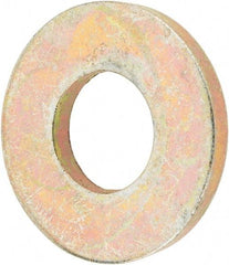 Value Collection - 1/4" Screw, Grade 8 Steel SAE Flat Washer - 9/32" ID x 5/8" OD, 1/16" Thick, Zinc Yellow Dichromate Finish - Apex Tool & Supply