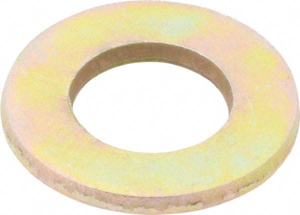 Value Collection - 1/2" Screw, Grade 8 Steel SAE Flat Washer - 17/32" ID x 1-1/16" OD, 3/32" Thick, Zinc Yellow Dichromate Finish - Apex Tool & Supply