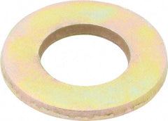 Value Collection - 1/2" Screw, Grade 8 Steel SAE Flat Washer - 17/32" ID x 1-1/16" OD, 3/32" Thick, Zinc Yellow Dichromate Finish - Apex Tool & Supply