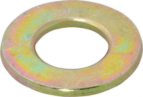Value Collection - 5/8" Screw, Grade 8 Steel SAE Flat Washer - 21/32" ID x 1-5/16" OD, 3/32" Thick, Zinc Yellow Dichromate Finish - Apex Tool & Supply