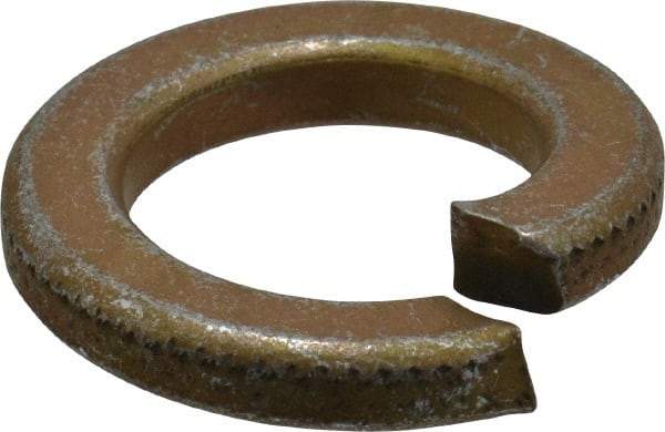 Value Collection - 3/4", 0.753" ID, 0.188" Thick Split Lock Washer - Grade 8 Steel, Zinc Yellow Dichromate Finish, 0.753" Min ID, 0.766" Max ID, 1.265" Max OD - Apex Tool & Supply