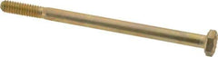 Made in USA - 1/4-20 UNC, 4" Length Under Head Hex Head Cap Screw - Partially Threaded, Grade 8 Alloy Steel, Zinc Yellow Dichromate Finish, 7/16" Hex - Apex Tool & Supply