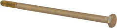 Made in USA - 1/4-20 UNC, 5" Length Under Head Hex Head Cap Screw - Partially Threaded, Grade 8 Alloy Steel, Zinc Yellow Dichromate Finish, 7/16" Hex - Apex Tool & Supply