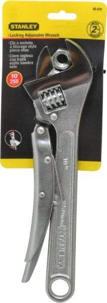 Stanley - 10" Locking Adjustable Wrench - Chrome Vanadium Steel, Chrome Finish - Apex Tool & Supply