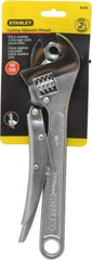 Stanley - 10" Locking Adjustable Wrench - Chrome Vanadium Steel, Chrome Finish - Apex Tool & Supply