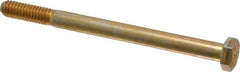 Made in USA - 5/16-18 UNC, 4" Length Under Head Hex Head Cap Screw - Partially Threaded, Grade 8 Alloy Steel, Zinc Yellow Dichromate Finish, 1/2" Hex - Apex Tool & Supply