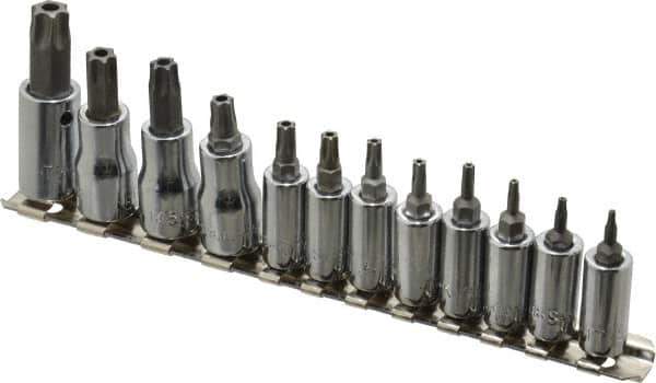 SK - 12 Piece 1/4 & 3/8" Drive Torx Bit Socket Set - T7 to T55 Torx - Apex Tool & Supply