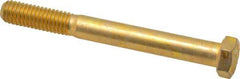 Made in USA - 3/8-16 UNC, 3-1/2" Length Under Head Hex Head Cap Screw - Partially Threaded, Grade 8 Alloy Steel, Zinc Yellow Dichromate Finish, 9/16" Hex - Apex Tool & Supply