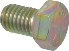 Made in USA - 1/2-13 UNC, 3/4" Length Under Head Hex Head Cap Screw - Fully Threaded, Grade 8 Alloy Steel, Zinc Yellow Dichromate Finish, 3/4" Hex - Apex Tool & Supply