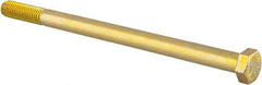 Made in USA - 1/2-13 UNC, 8" Length Under Head Hex Head Cap Screw - Partially Threaded, Grade 8 Alloy Steel, Zinc Yellow Dichromate Finish, 3/4" Hex - Apex Tool & Supply