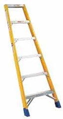 Made in USA - 10 Ft. High, Type IA Rating, Fiberglass Shelf Ladder - Apex Tool & Supply