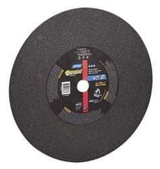 Norton - 14" Aluminum Oxide Cutoff Wheel - 7/64" Thick, 1" Arbor, 4,365 Max RPM, Use with Stationary Tools - Apex Tool & Supply