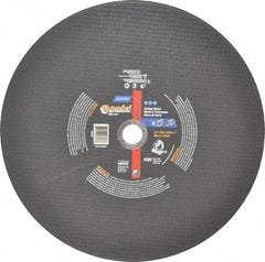 Norton - 14" Aluminum Oxide Cutoff Wheel - 3/32" Thick, 1" Arbor, 4,365 Max RPM, Use with Stationary Tools - Apex Tool & Supply