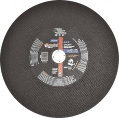 Norton - 14" Aluminum Oxide Cutoff Wheel - 3/32" Thick, 1" Arbor, 4,365 Max RPM, Use with Stationary Tools - Apex Tool & Supply