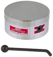 Suburban Tool - Standard Pole Round Permanent Magnetic Rotary Chuck - 6-1/4" Wide x 3" High, Ceramic - Apex Tool & Supply