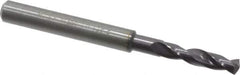 Guhring - #16 140° Spiral Flute Solid Carbide Screw Machine Drill Bit - FIREX Finish, Right Hand Cut, 24mm Flute Length, 66mm OAL, SU Point, Straight Shank - Apex Tool & Supply