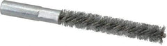 Value Collection - 3/8" Diam Helical Steel Tube Brush - Double Spiral, 0.008" Filament Diam, 2-23/64" Brush Length, 4" OAL, 3/16-24 Female Shank - Apex Tool & Supply