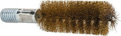 Value Collection - 1" Diam Helical Brass Tube Brush - Double Spiral, 0.012" Filament Diam, 2-23/64" Brush Length, 4" OAL, 1/2-12 Male Shank - Apex Tool & Supply